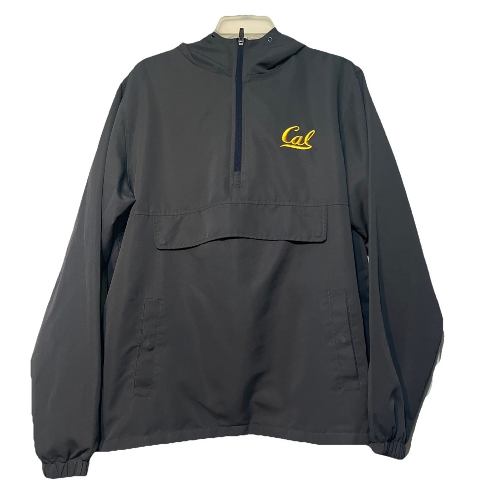 Colosseum Men's Med‎ Jacket, California, Gray Front Flap Pocket 1/2 Zip